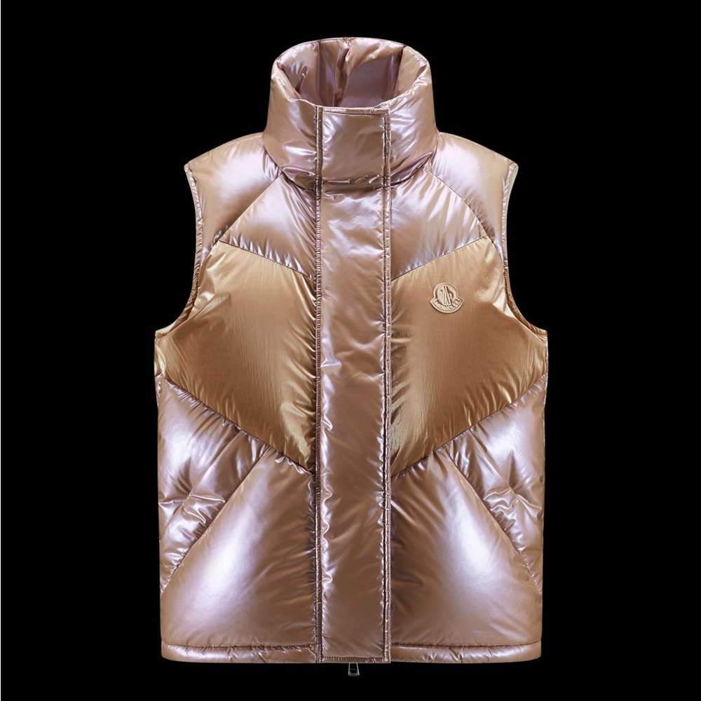 Moncler Women's Faucille Down Metallic Puffer Vest -0
